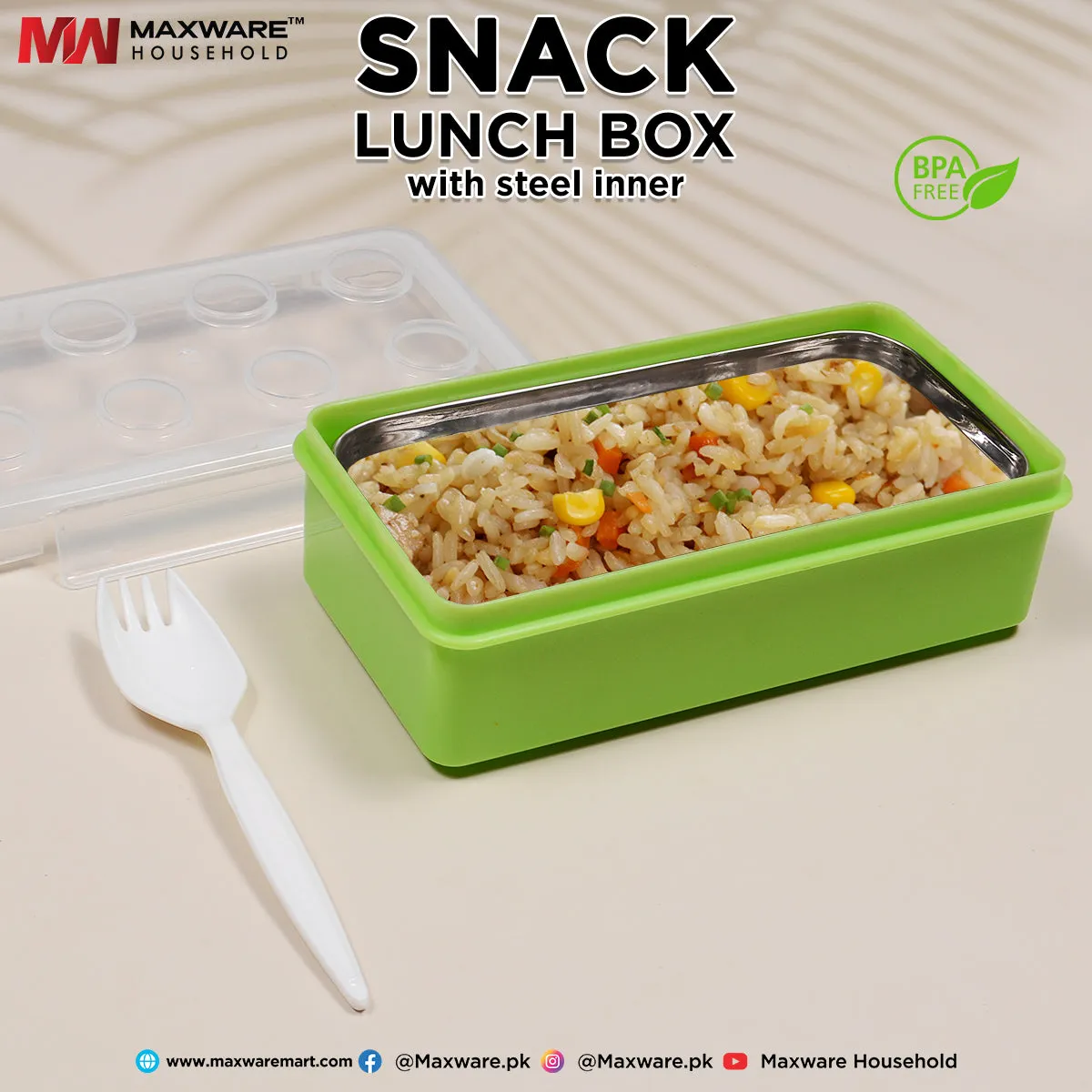 Snack Lunch Box With Steel Inner