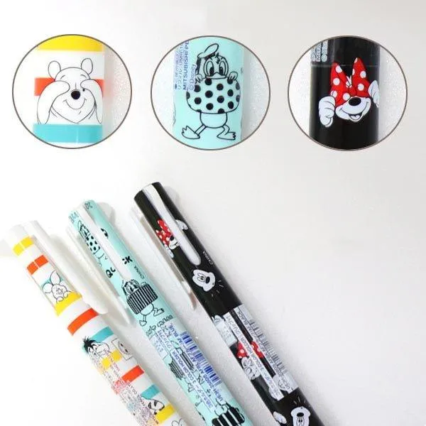 UNI UE3H258DSA Disney Limited Style Fit Happy Pen Tube Winnie the Pooh Mickey and Minnie 0.38mm 3-in 4-in refill combination