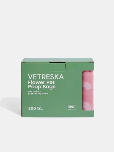 Vetreska Scented Poop Bag Dispensers and Bags| Flora & Cherry Blossom & Strawberry