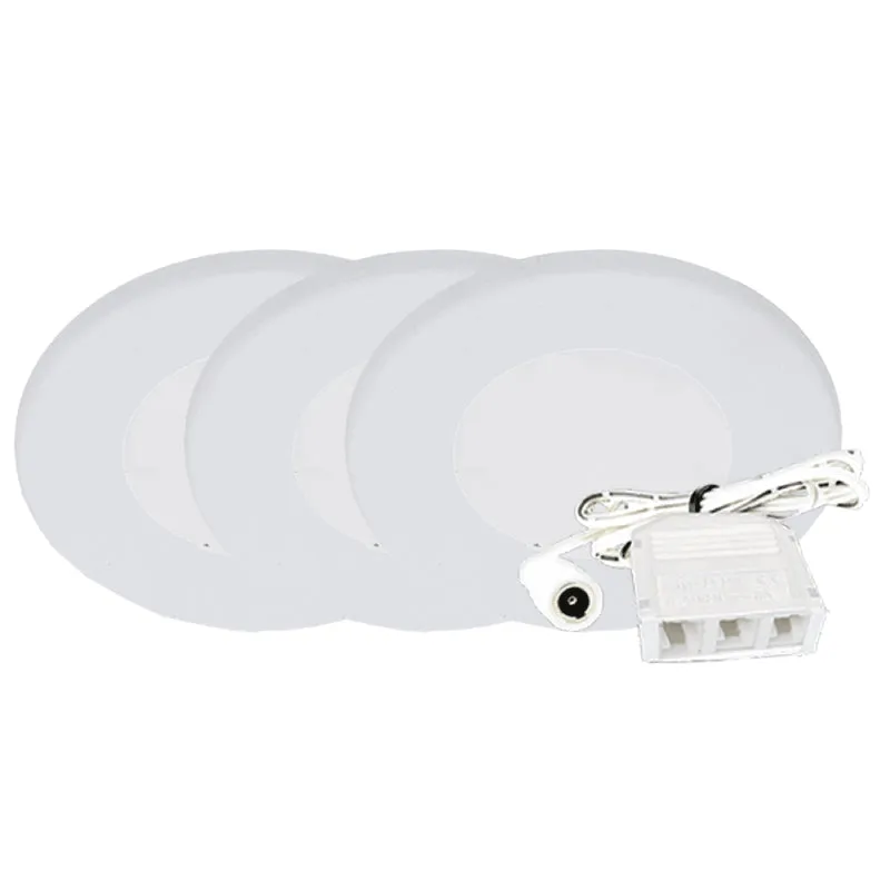 Westgate PL12-3KIT 3" LED Round Slim Puck Lights, 3000K, 3-Pack