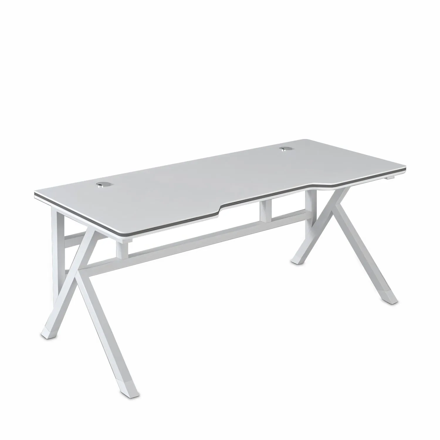 White Gaming Desk Set for Streamers and Content Creators.-BGZ-152