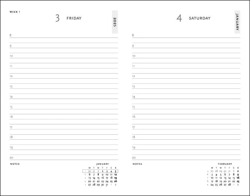 Wild Flowers Midi 12-month Day-at-a-Time Softcover Flexi Planner 2025